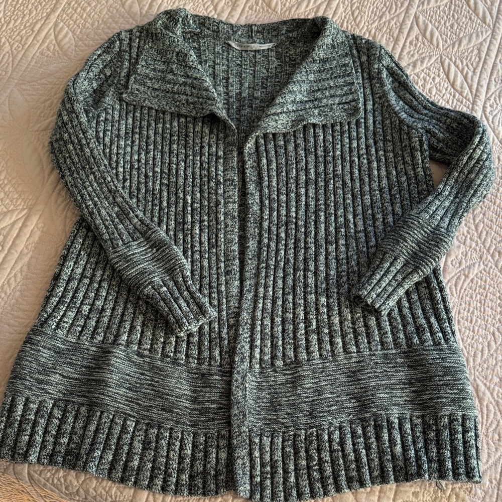 Athleta Charcoal Marled Gray Marino Extra Fine Wool Women's Heavyweight Cardigan